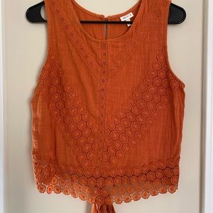 Orange Tie Tank